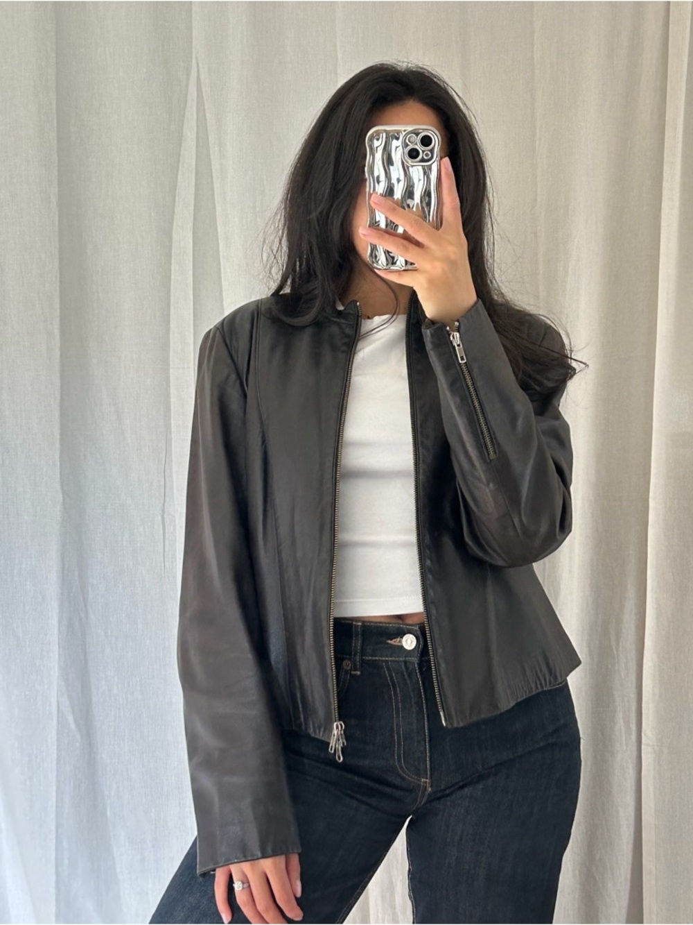 Vintage Danier Genuine Leather Black Smooth Leather Jacket Size L